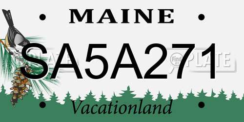 SA5A271 Maine License Plate