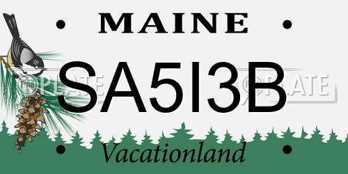 SA5I3B Maine License Plate