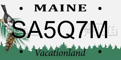 SA5Q7M Maine License Plate