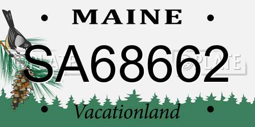 SA68662 Maine License Plate