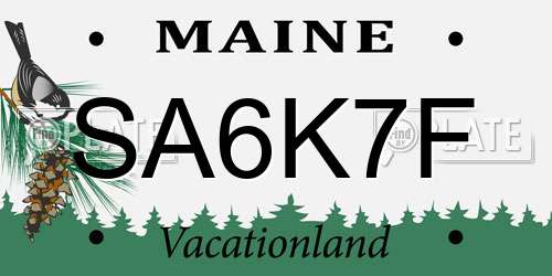 SA6K7F Maine License Plate