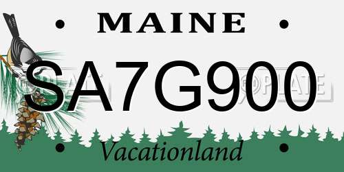 SA7G900 Maine License Plate