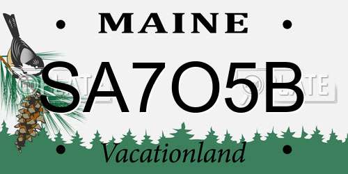 SA7O5B Maine License Plate