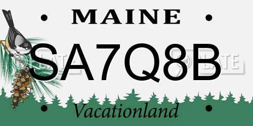 SA7Q8B Maine License Plate