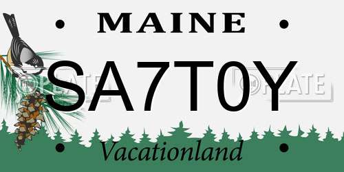SA7T0Y Maine License Plate