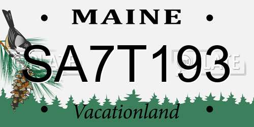 SA7T193 Maine License Plate