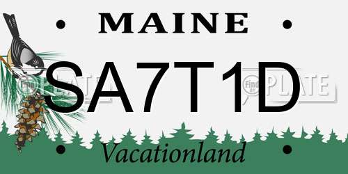 SA7T1D Maine License Plate