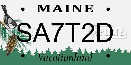 SA7T2D Maine License Plate