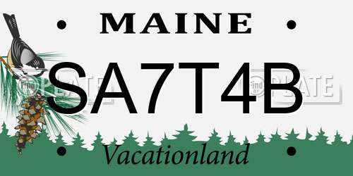 SA7T4B Maine License Plate