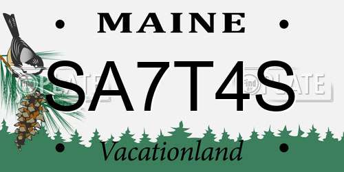 SA7T4S Maine License Plate