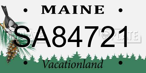 SA84721 Maine License Plate