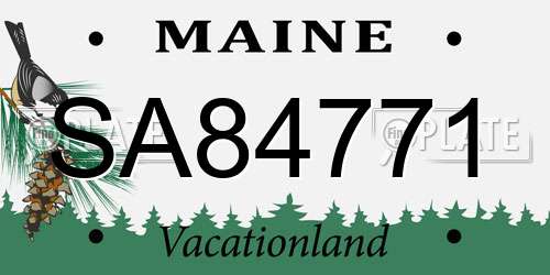 SA84771 Maine License Plate