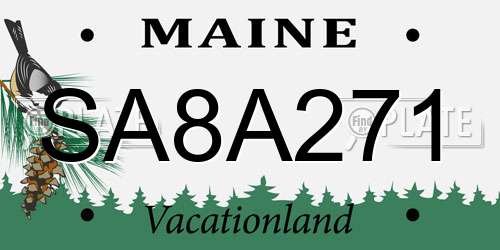 SA8A271 Maine License Plate