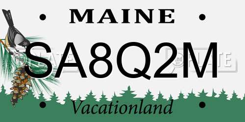SA8Q2M Maine License Plate