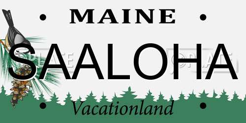 SAALOHA Maine License Plate