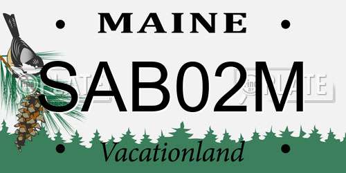 SAB02M Maine License Plate