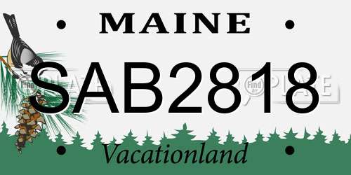 SAB2818 Maine License Plate