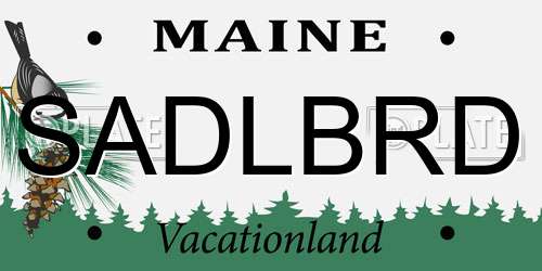 SADLBRD Maine License Plate