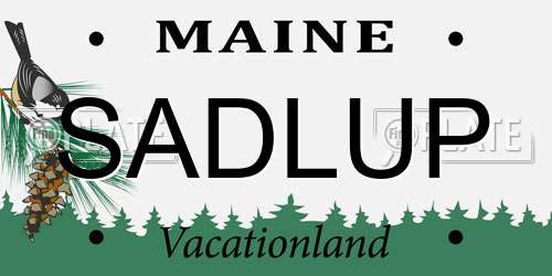 SADLUP Maine License Plate