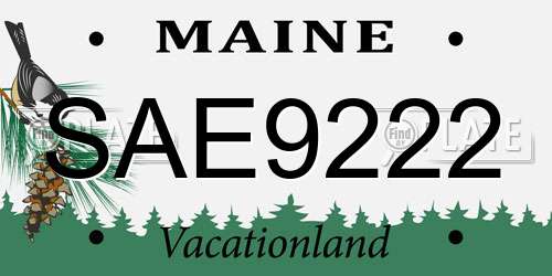 SAE9222 Maine License Plate