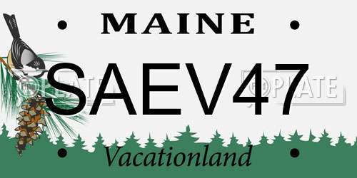 SAEV47 Maine License Plate