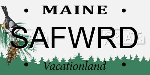 SAFWRD Maine License Plate