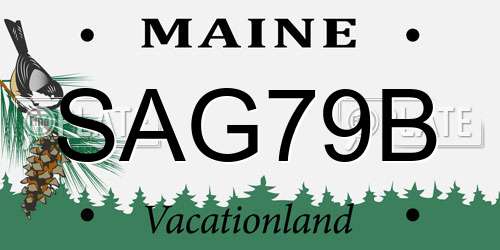 SAG79B Maine License Plate