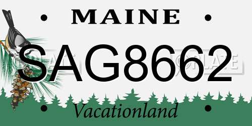 SAG8662 Maine License Plate