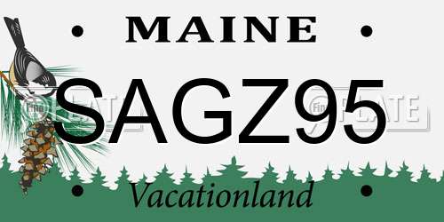 SAGZ95 Maine License Plate