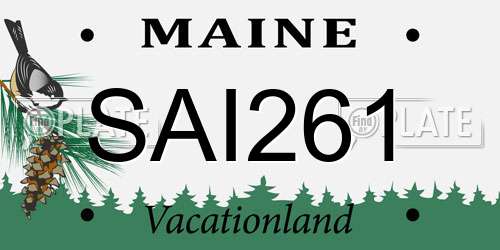 SAI261 Maine License Plate