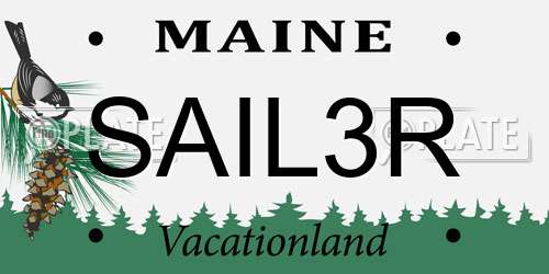 SAIL3R Maine License Plate
