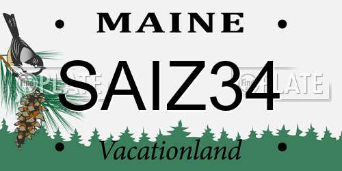 SAIZ34 Maine License Plate