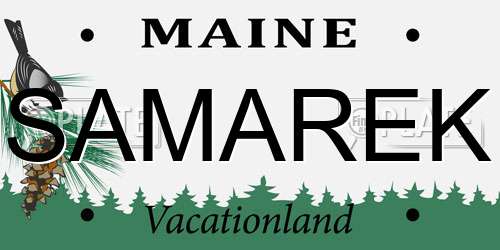 SAMAREK Maine License Plate