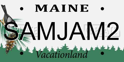 SAMJAM2 Maine License Plate