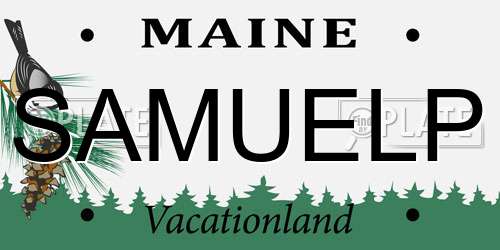 SAMUELP Maine License Plate
