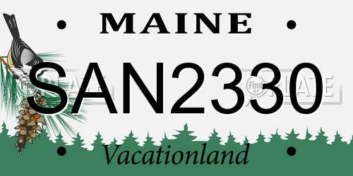 SAN2330 Maine License Plate