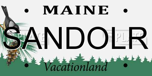 SANDOLR Maine License Plate