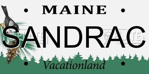 SANDRAC Maine License Plate