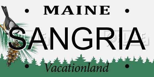 SANGRIA Maine License Plate