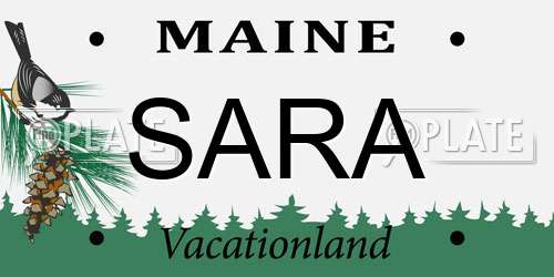 SARA Maine License Plate