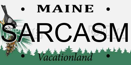 SARCASM Maine License Plate