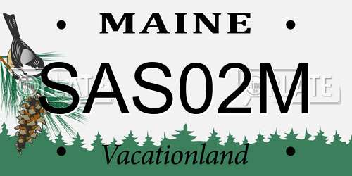 SAS02M Maine License Plate