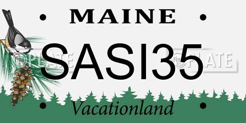 SASI35 Maine License Plate