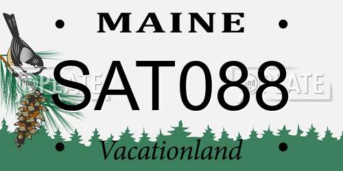 SAT088 Maine License Plate