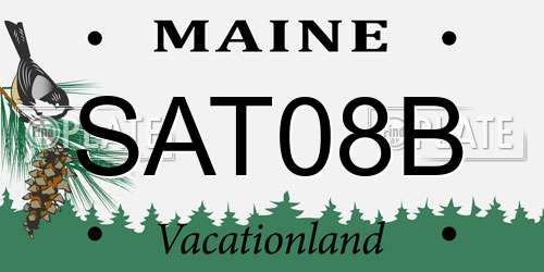 SAT08B Maine License Plate