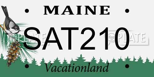 SAT210 Maine License Plate