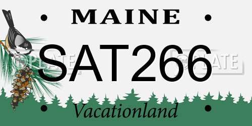 SAT266 Maine License Plate