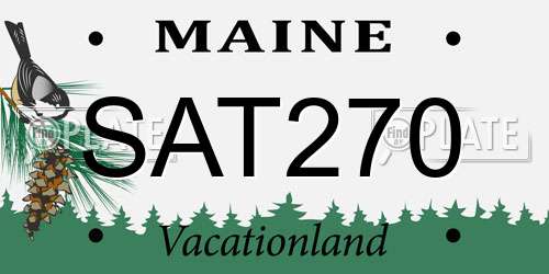SAT270 Maine License Plate