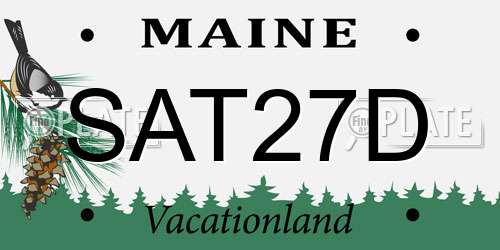 SAT27D Maine License Plate