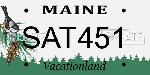 SAT451 Maine License Plate